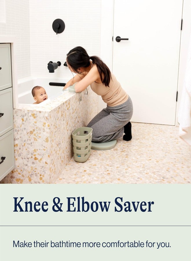 Lalo Knee & Elbow Saver - Foldable Padded Cushions for Bathtime, Quick-Dry, Suction Cups for Stability, Bath Kneeler and Elbow Rest Pad Set 17 x 11.5 in Knee Pad & 16 x 4.5 in Elbow Pad - Heather Grey - Image 2